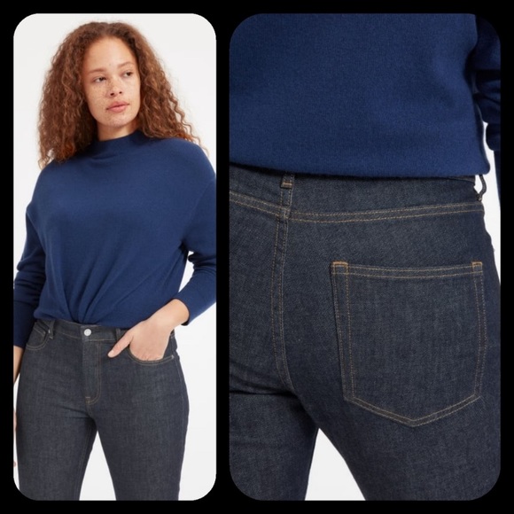 NWT EVERLANE Mid Rise Skinny Jeans Dark Wash 27 - Picture 2 of 3